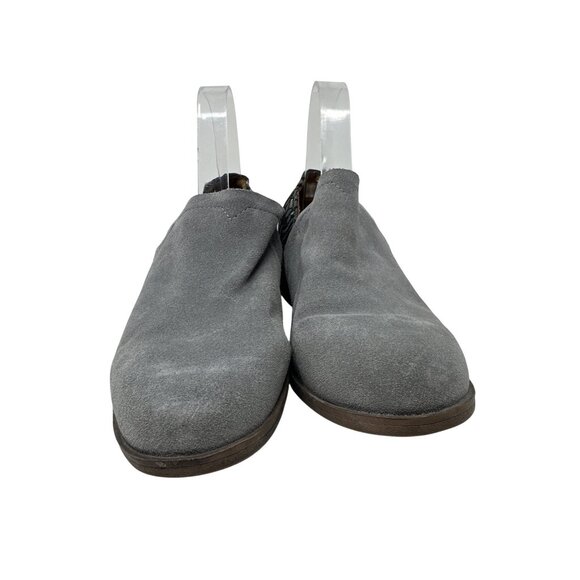Toms Shaye  Womens Gray Suede & Black Patterned Slip-On Booties Low Heel Size 9W - Picture 6 of 12